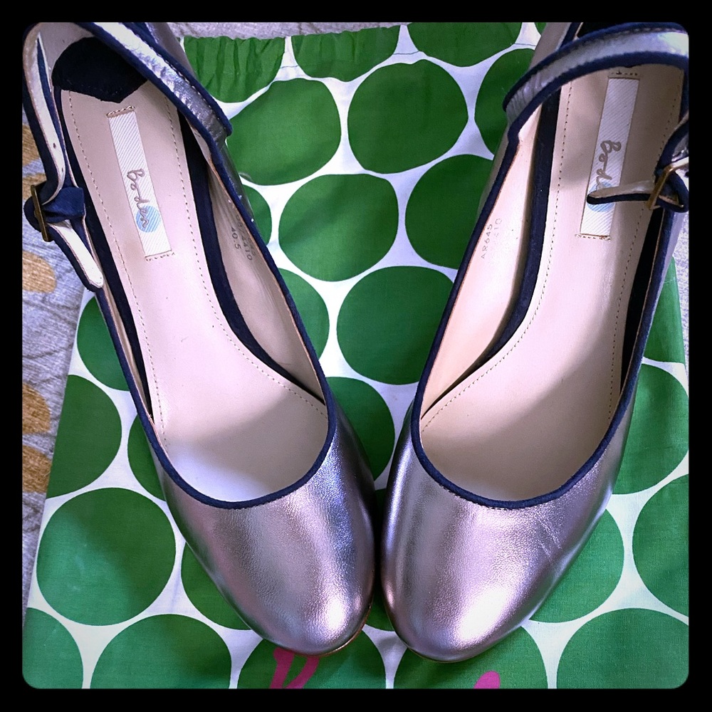 Boden, 2” silver, Mary Jane heels size 40 1/2